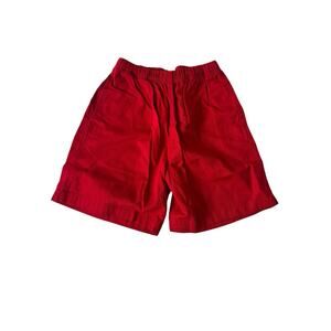 Lands End Uniform Girls Kids Size Medium 10 - 12 Red Pullon Canvas Shorts #3595
